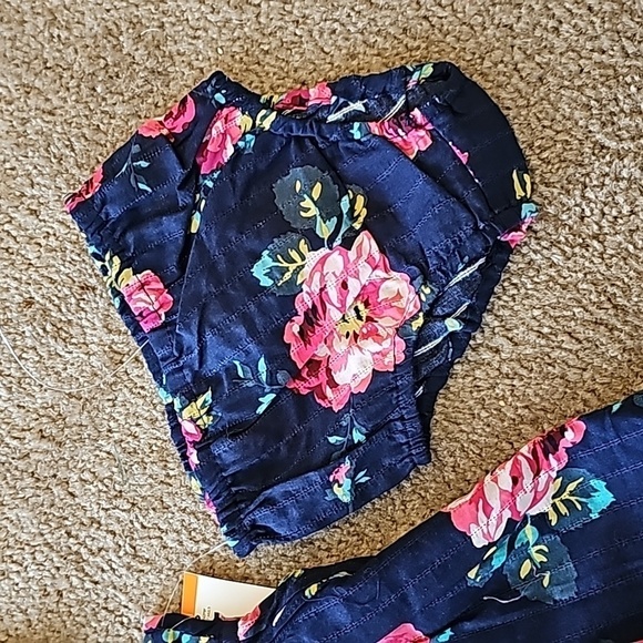 Zunie Girl Navy Floral Knee Length Pleated Dress - Picture 4 of 6